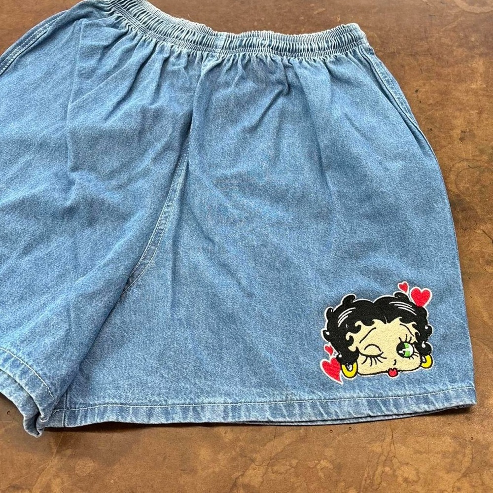 Betty boop embroidered Denim boxer Shorts